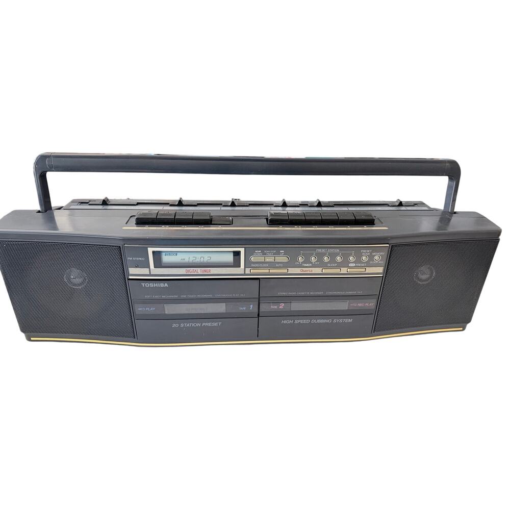 Toshiba Boombox 1980s RT-8538 Digital AM/FM Stereo Dual Cassette Rare Vtg